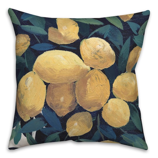 Lemon Tree Closeup Throw Pillow